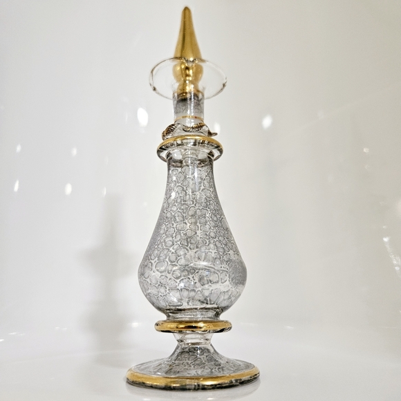 Vintage Blown Glass Perfume Bottle with Glass Dabber - Picture 12 of 16